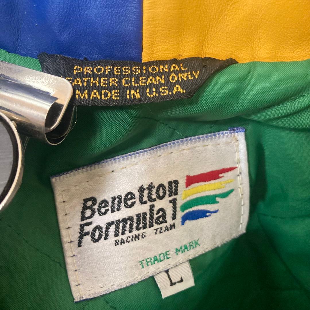 希少USA製ベネトンフォーミュラワン クレイジーパターンスタジャンゆったりサイズ