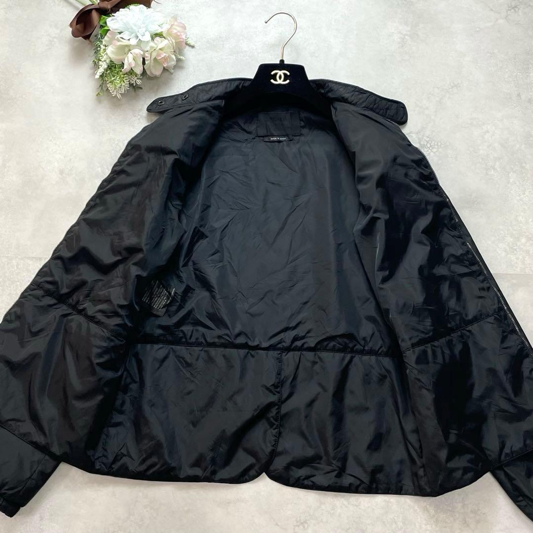 高級感✨プラダ　ブルゾン　キルティングジャケット　三角ロゴ　黒　42 XL