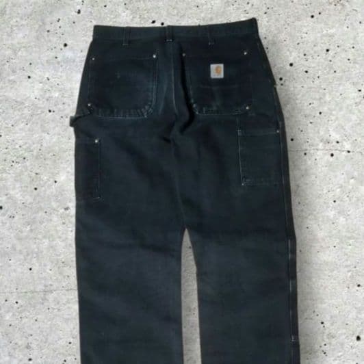 Carhartt ダブルニー BLACK USA製 ペンキ 雰囲気