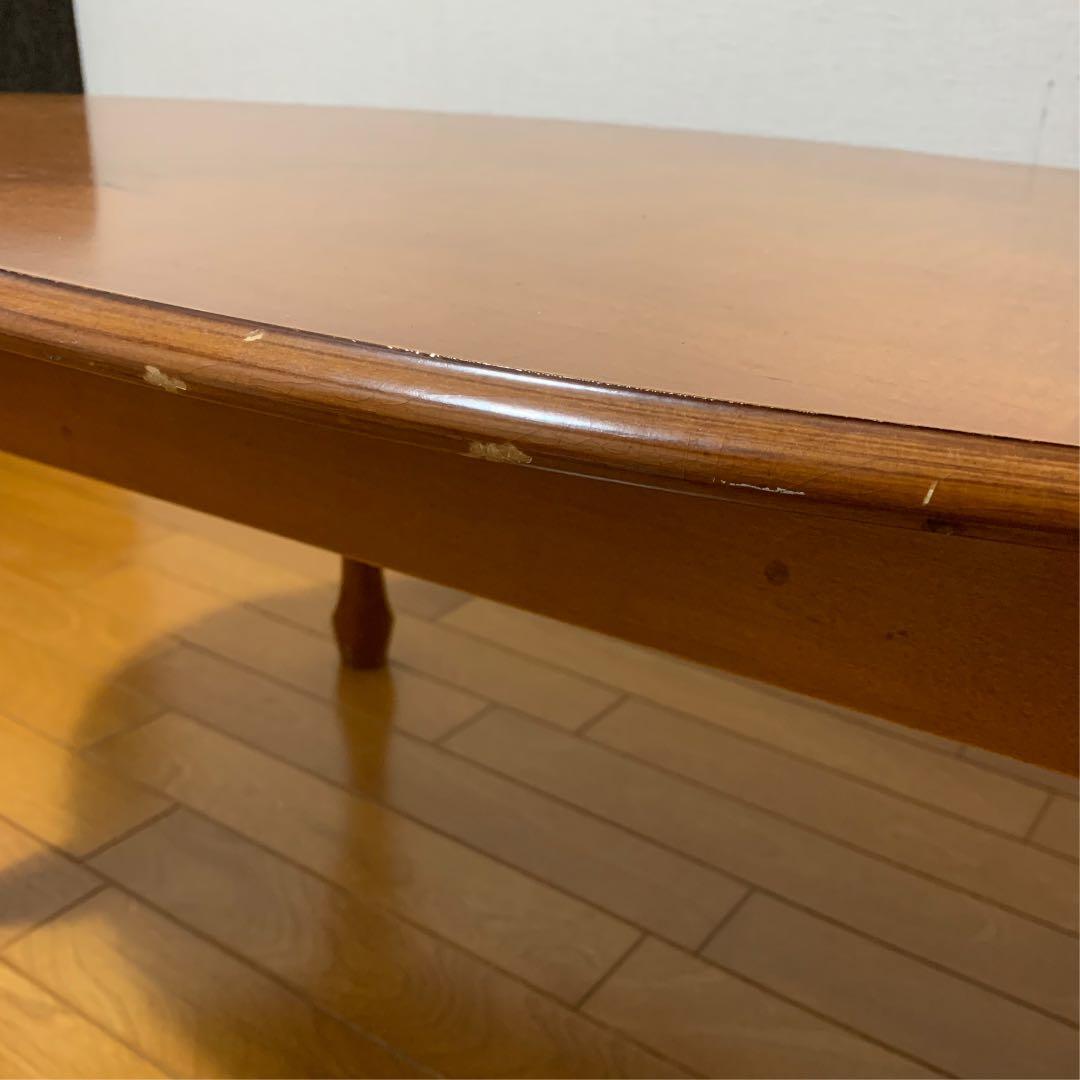 楕円形　猫脚　ローテーブル　センターテーブル　アンティーク風　猫足