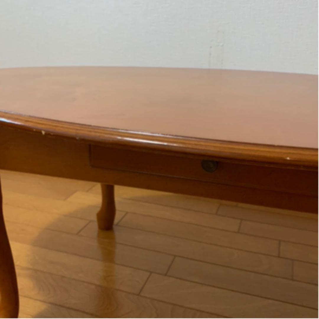 楕円形　猫脚　ローテーブル　センターテーブル　アンティーク風　猫足