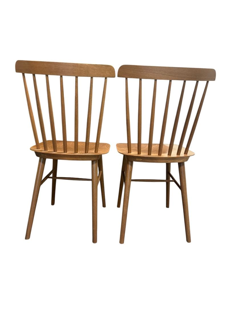 【2脚SET】美品 TON トン ウィンザーチェア カウンターチェアブラウン