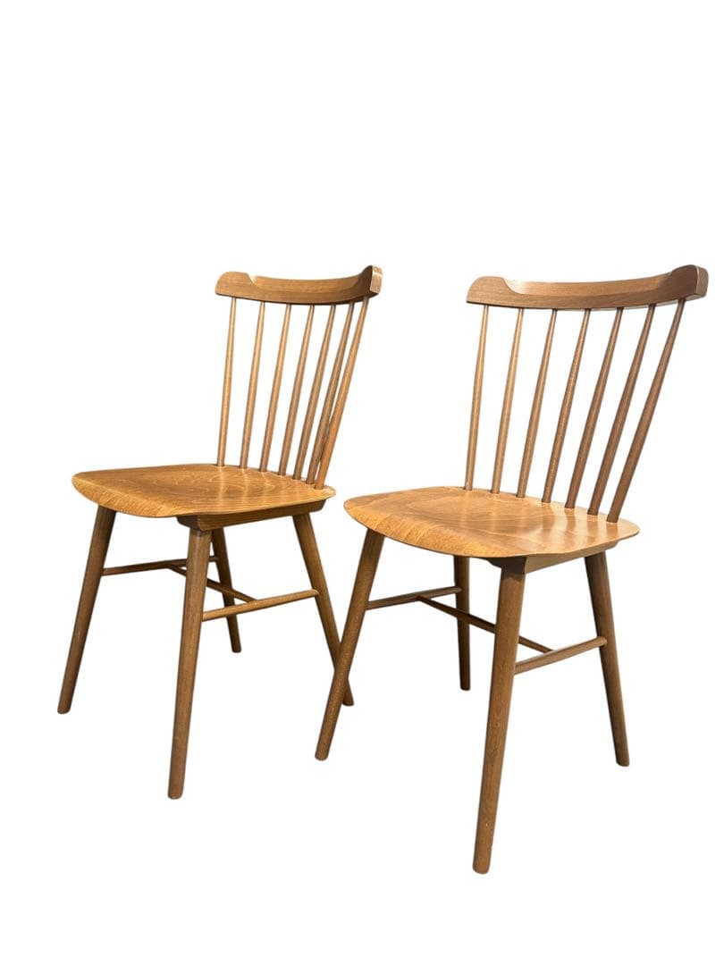 【2脚SET】美品 TON トン ウィンザーチェア カウンターチェアブラウン