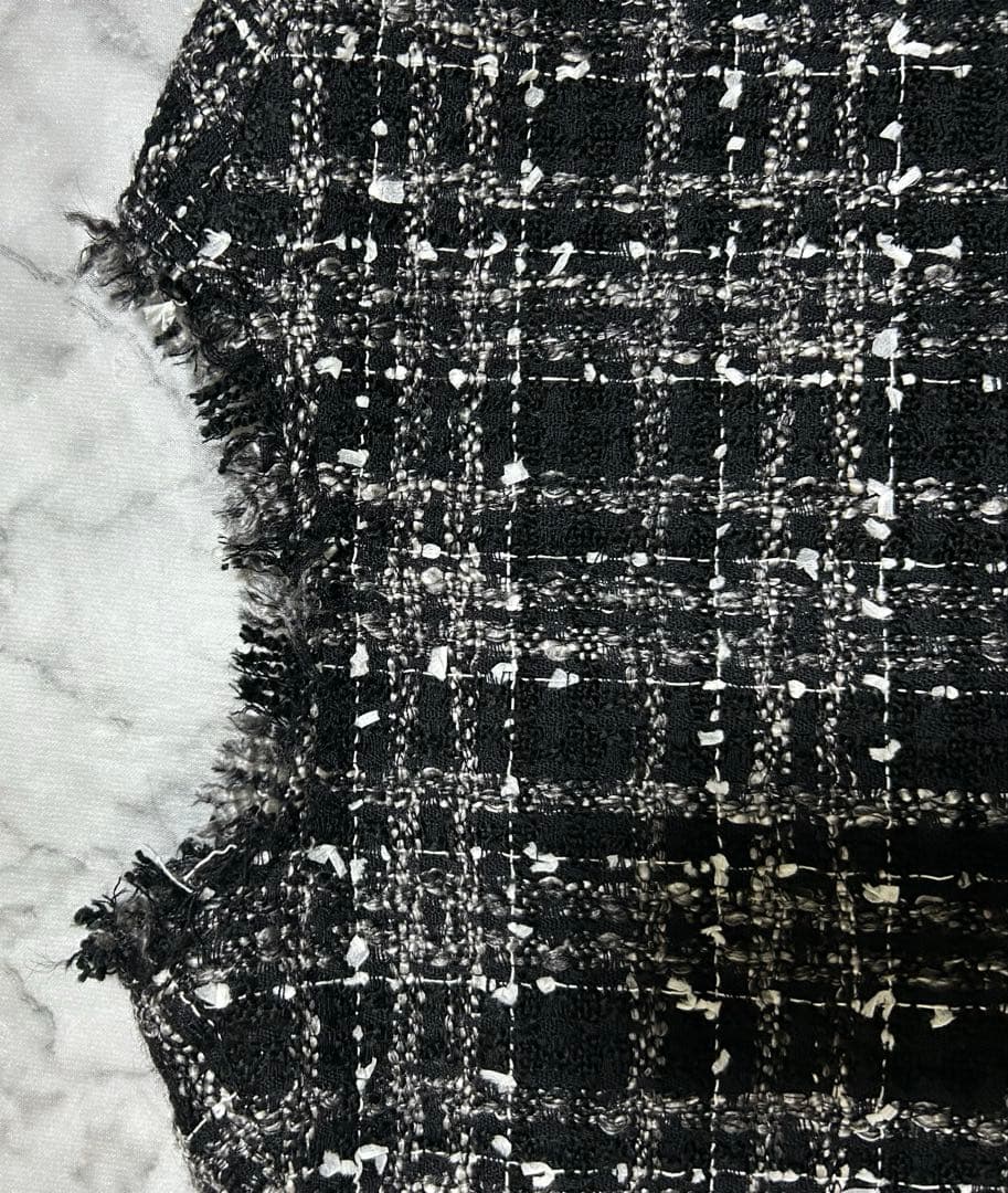 BEARDSLEY ビアズリー ベスト ツイード Vネック プルオーバー 黒