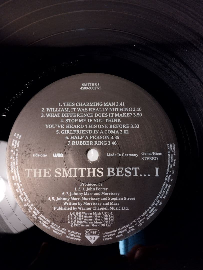 THE SMITHS BEST I UK盤アナログレコード 美品