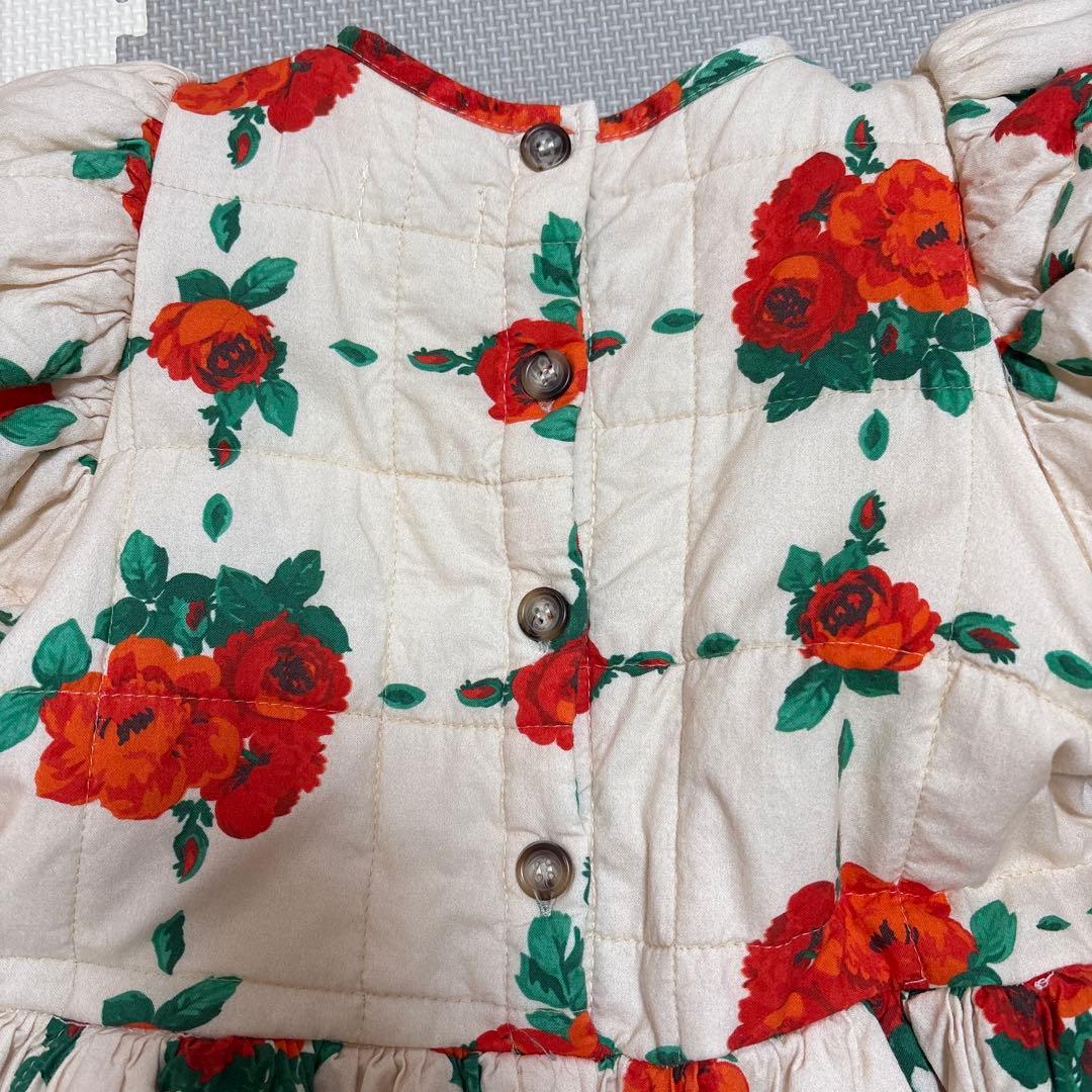 yellowpelota 花柄キルティングワンピース 5y