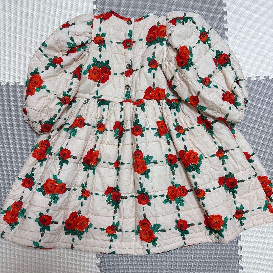 yellowpelota 花柄キルティングワンピース 5y