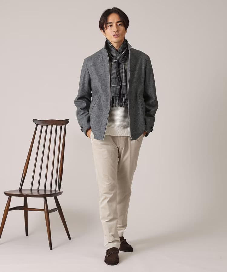 タケオキクチ　【洗えるベビーカシミヤ】グレンチェック マフラー