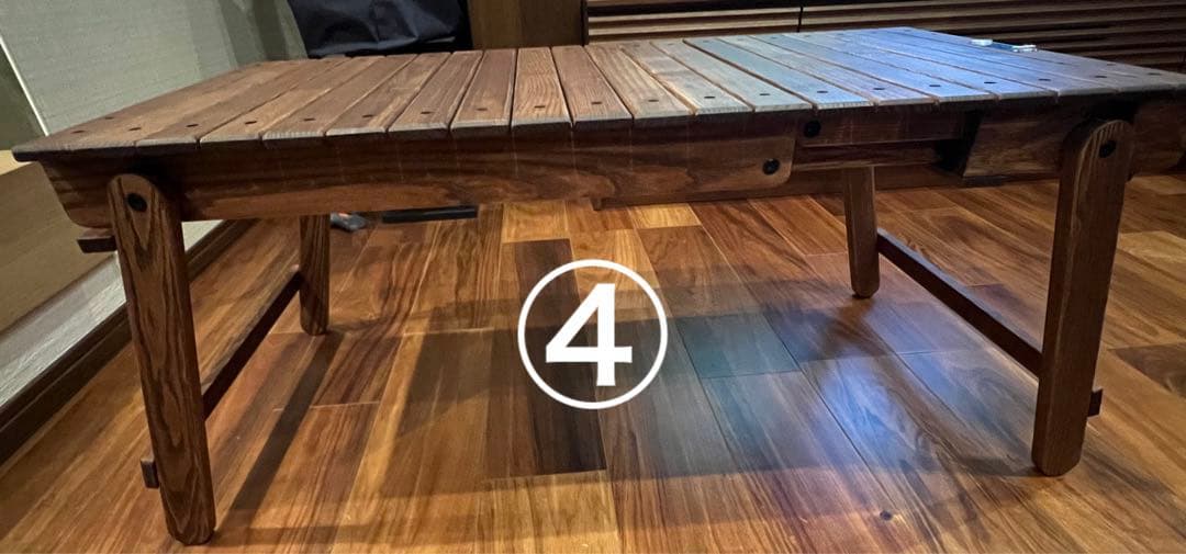 BLACK DESIGN 方舟テーブル+アイアンプレート　アウトドアテーブル