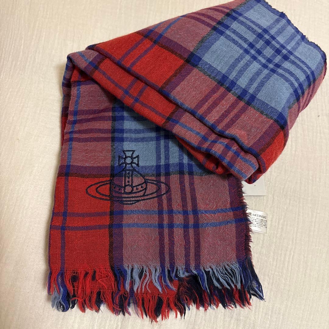 Vivienne Westwood 赤青チェック マフラー