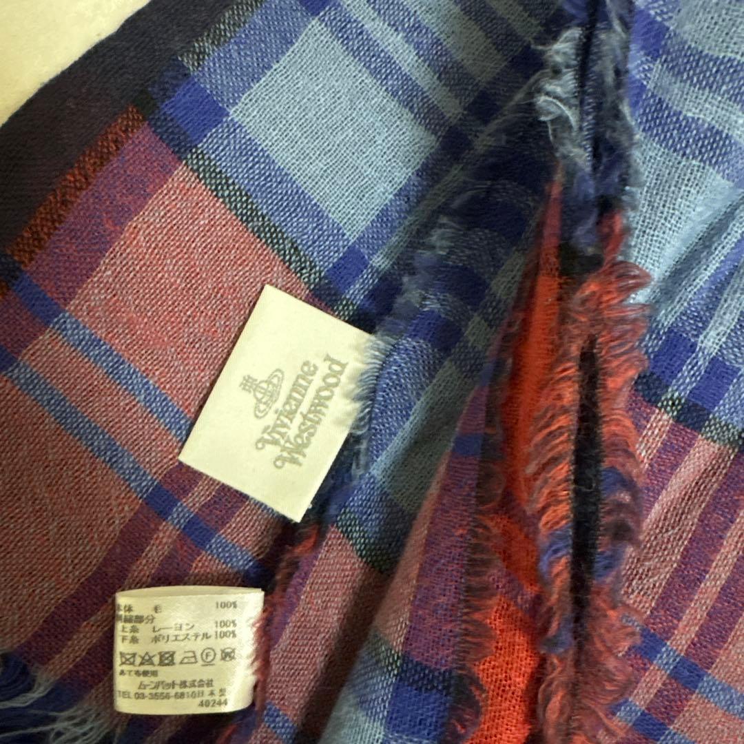 Vivienne Westwood 赤青チェック マフラー