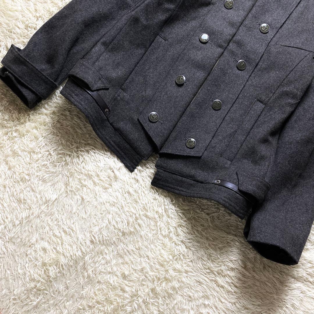 美品 PPFM　ナポレオンコート ジャケット グレー ツイード Lサイズ