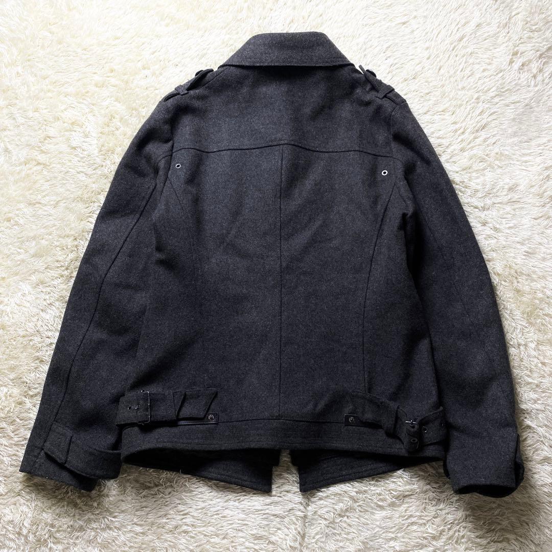 美品 PPFM　ナポレオンコート ジャケット グレー ツイード Lサイズ