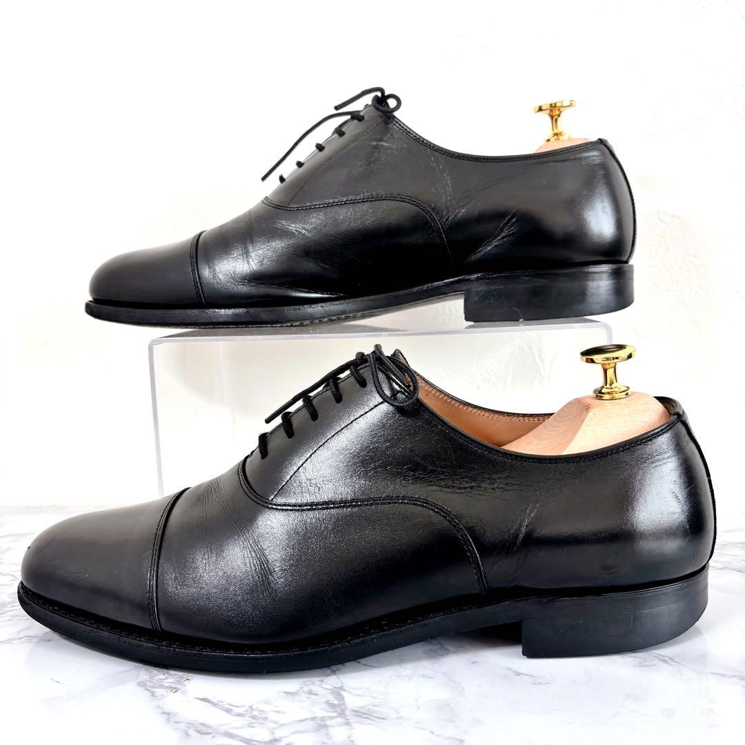 【極美品】スコッチグレイン ストレートチップ 黒 25.5 本革 日本製