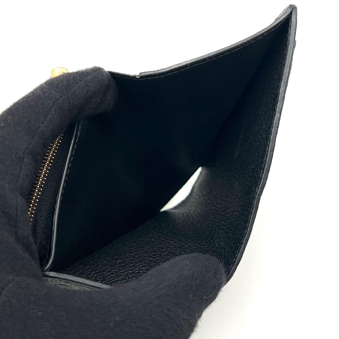 【美品】ルイヴィトン モノグラム アンプラント クレア ブラック 2つ折り財布