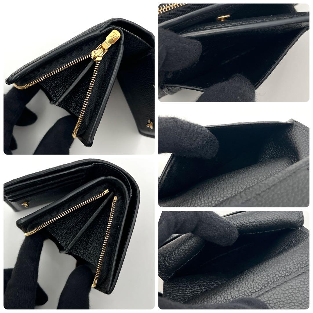 【美品】ルイヴィトン モノグラム アンプラント クレア ブラック 2つ折り財布