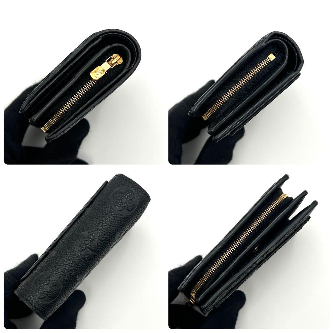 【美品】ルイヴィトン モノグラム アンプラント クレア ブラック 2つ折り財布