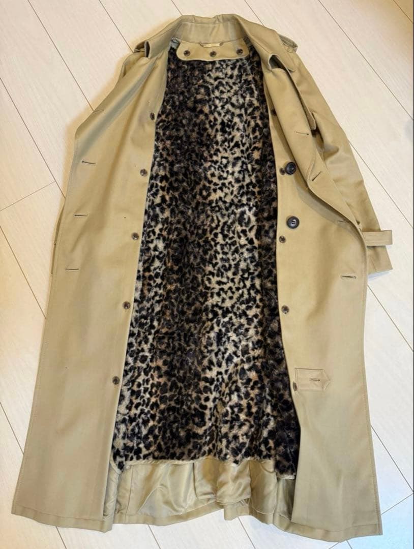 【美品】beautiful people レオパード柄インナー付きトレンチコート