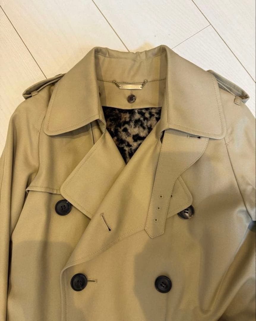 【美品】beautiful people レオパード柄インナー付きトレンチコート