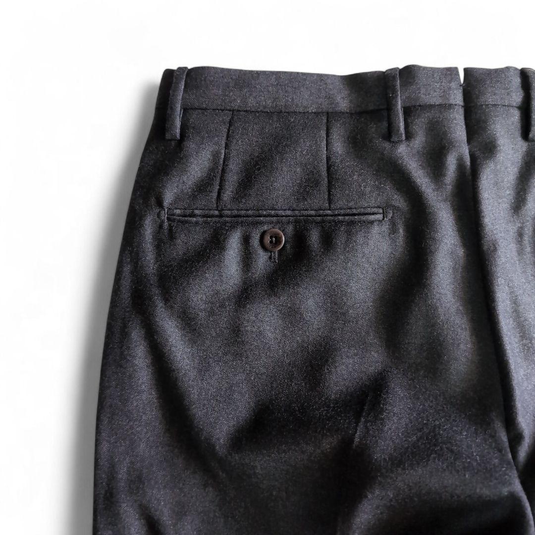 美品 インコテックス サキソニー スリム テーパード スラックス チャコール