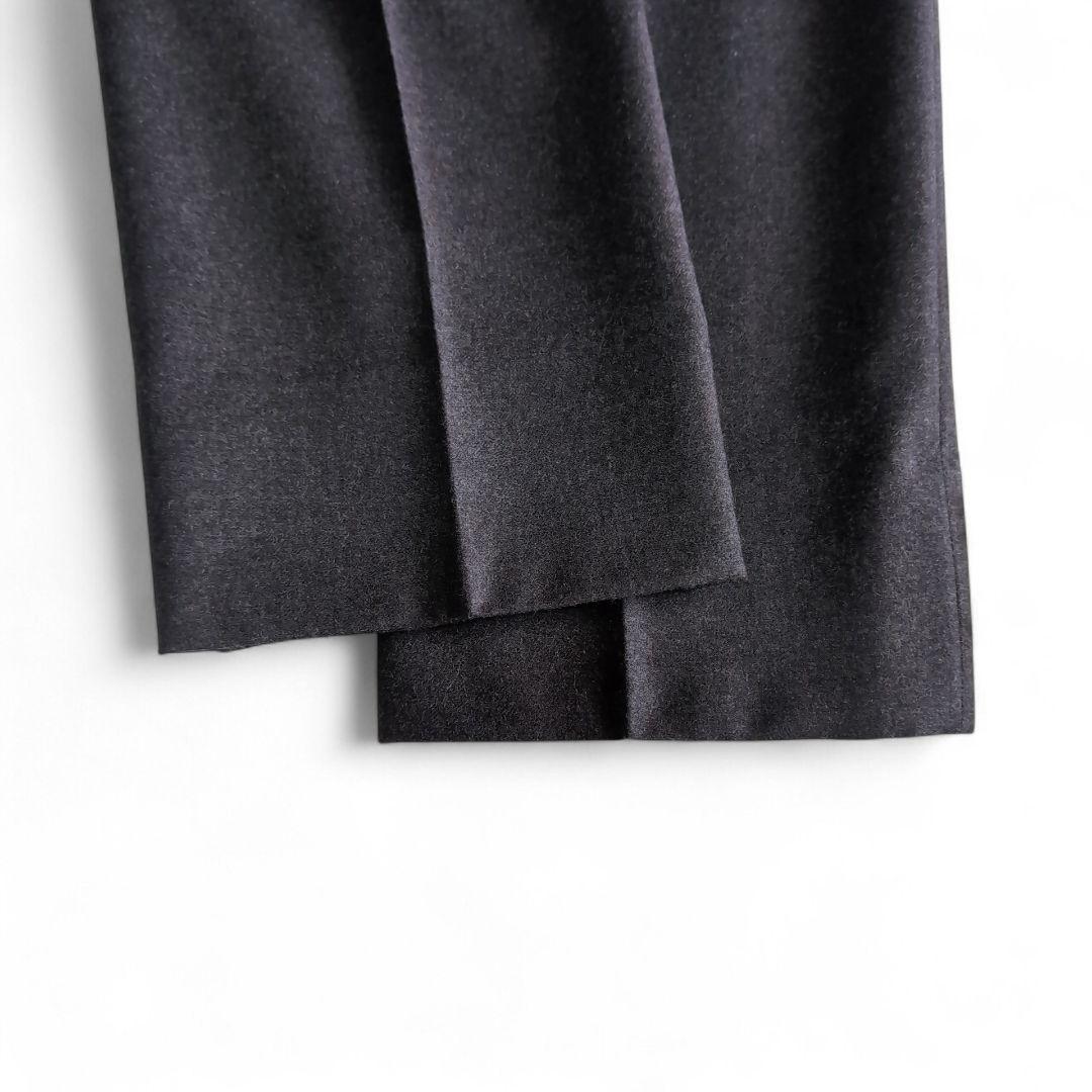 美品 インコテックス サキソニー スリム テーパード スラックス チャコール