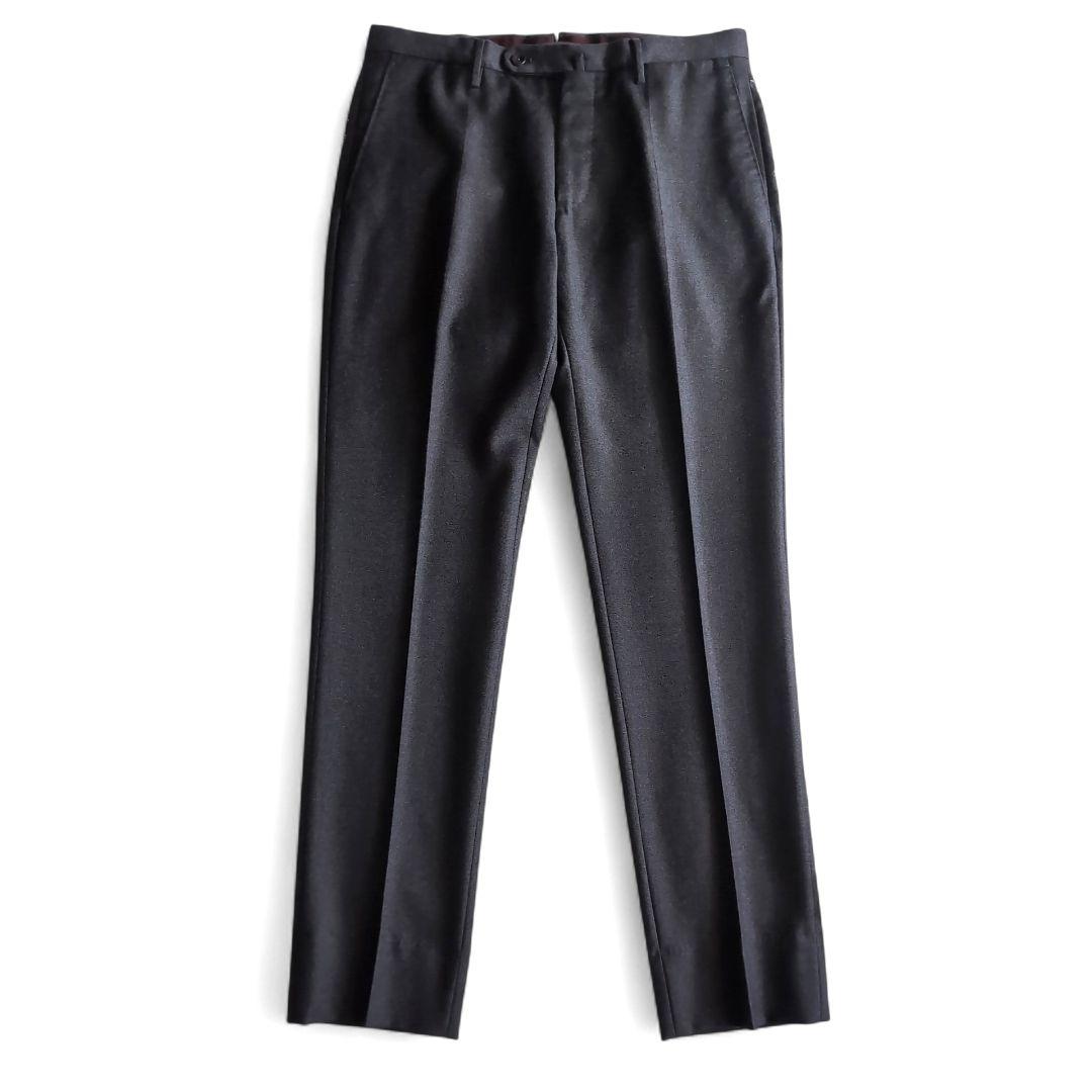 美品 インコテックス サキソニー スリム テーパード スラックス チャコール