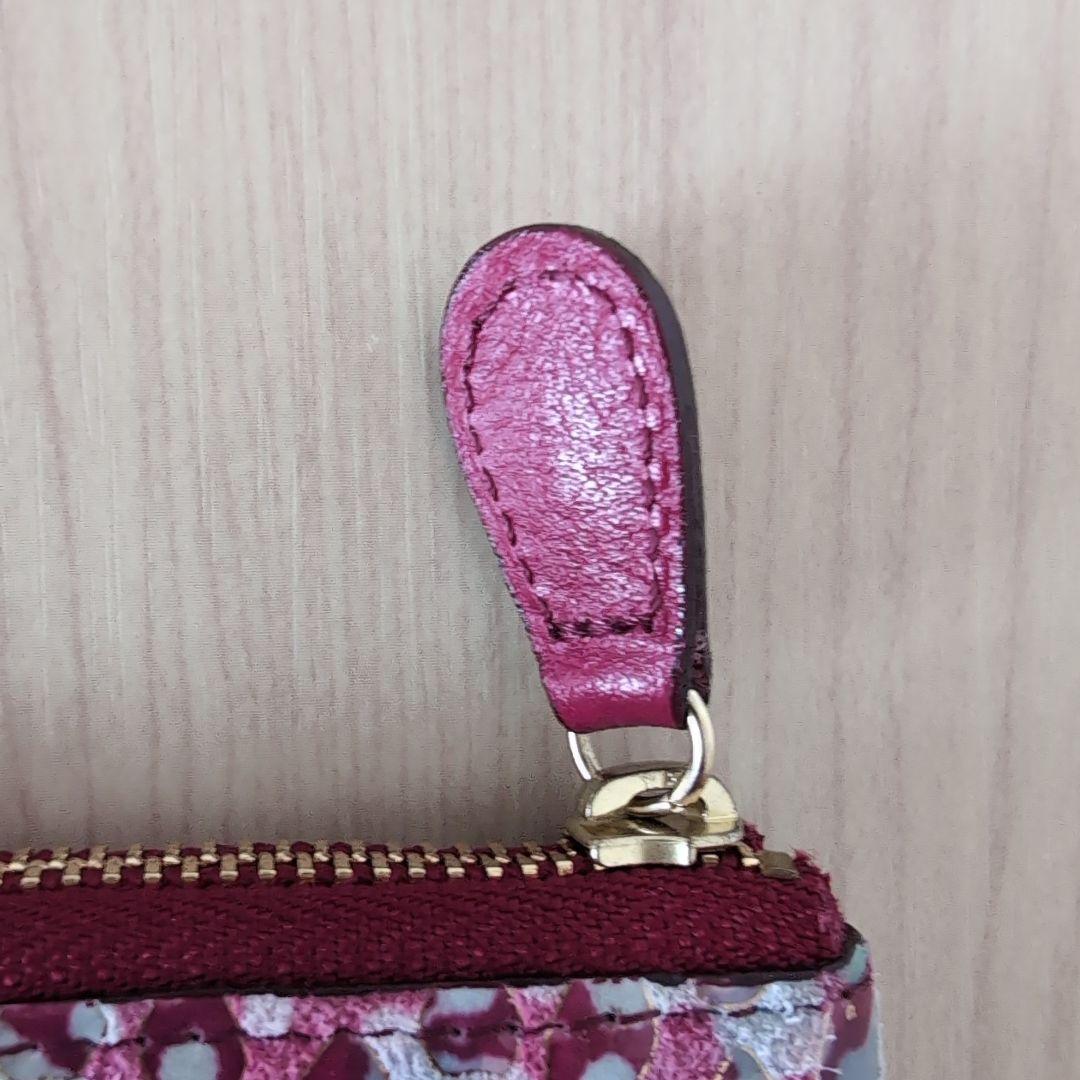 京都工芸品　浪速屋　Ｌ字ファスナー Pigエナメル 長財布