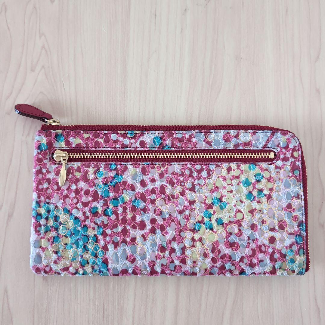 京都工芸品　浪速屋　Ｌ字ファスナー Pigエナメル 長財布