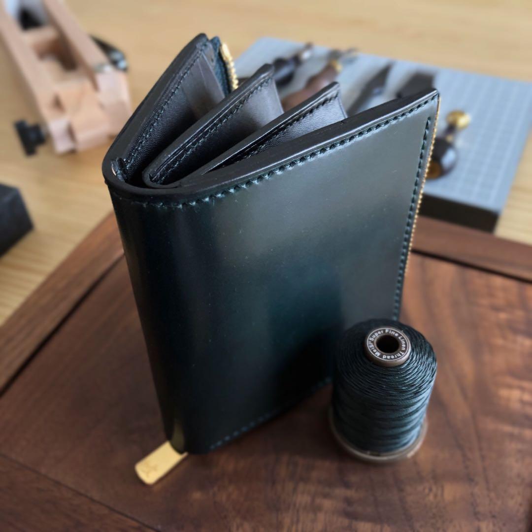 Horweenシェルコードバングリーン×栃木ワイルドサドルブラック L-zip