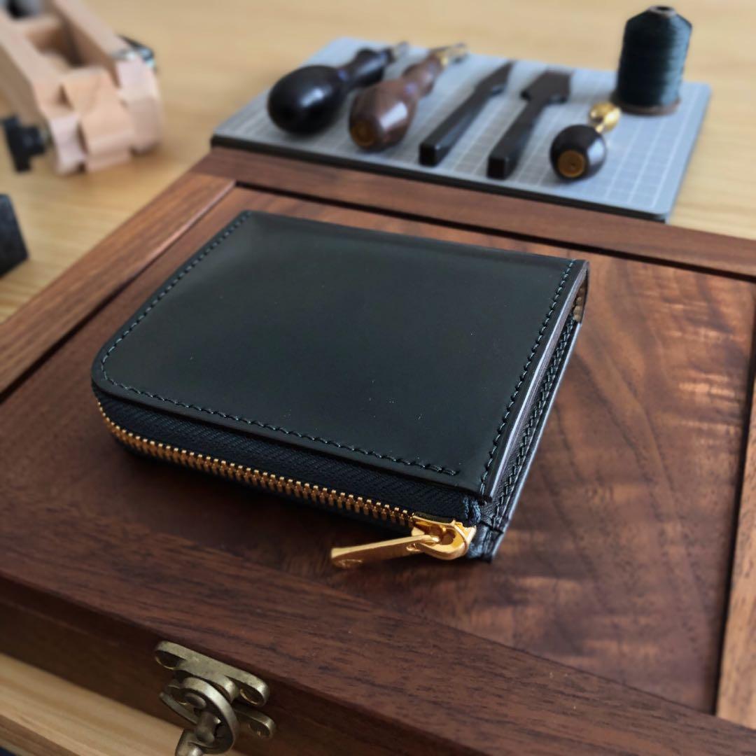 Horweenシェルコードバングリーン×栃木ワイルドサドルブラック L-zip