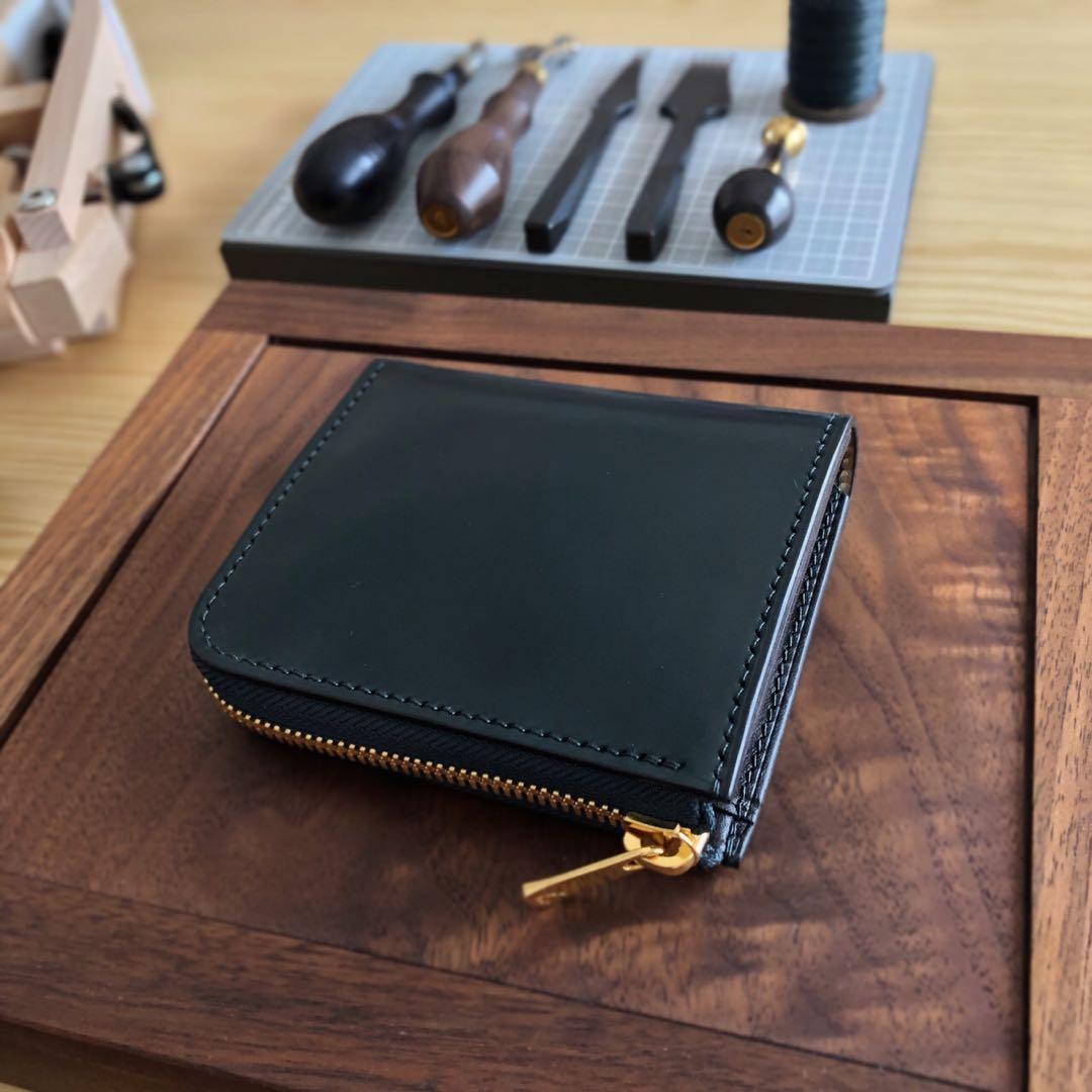 Horweenシェルコードバングリーン×栃木ワイルドサドルブラック L-zip