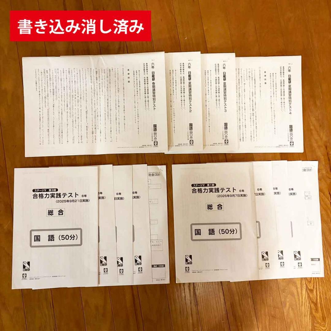 日能研 2025年度 6年生 合格力実践テスト 春期 夏期講習テスト 合計6回分