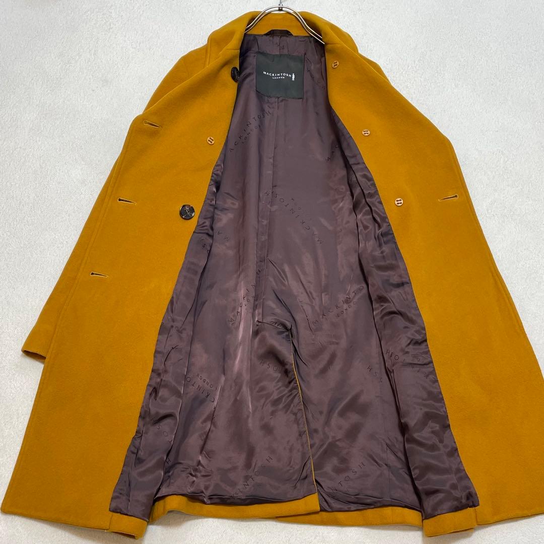 マッキントッシュロンドン Pコート ダブルブレスト 40 L カシミヤ 裏地ロゴ
