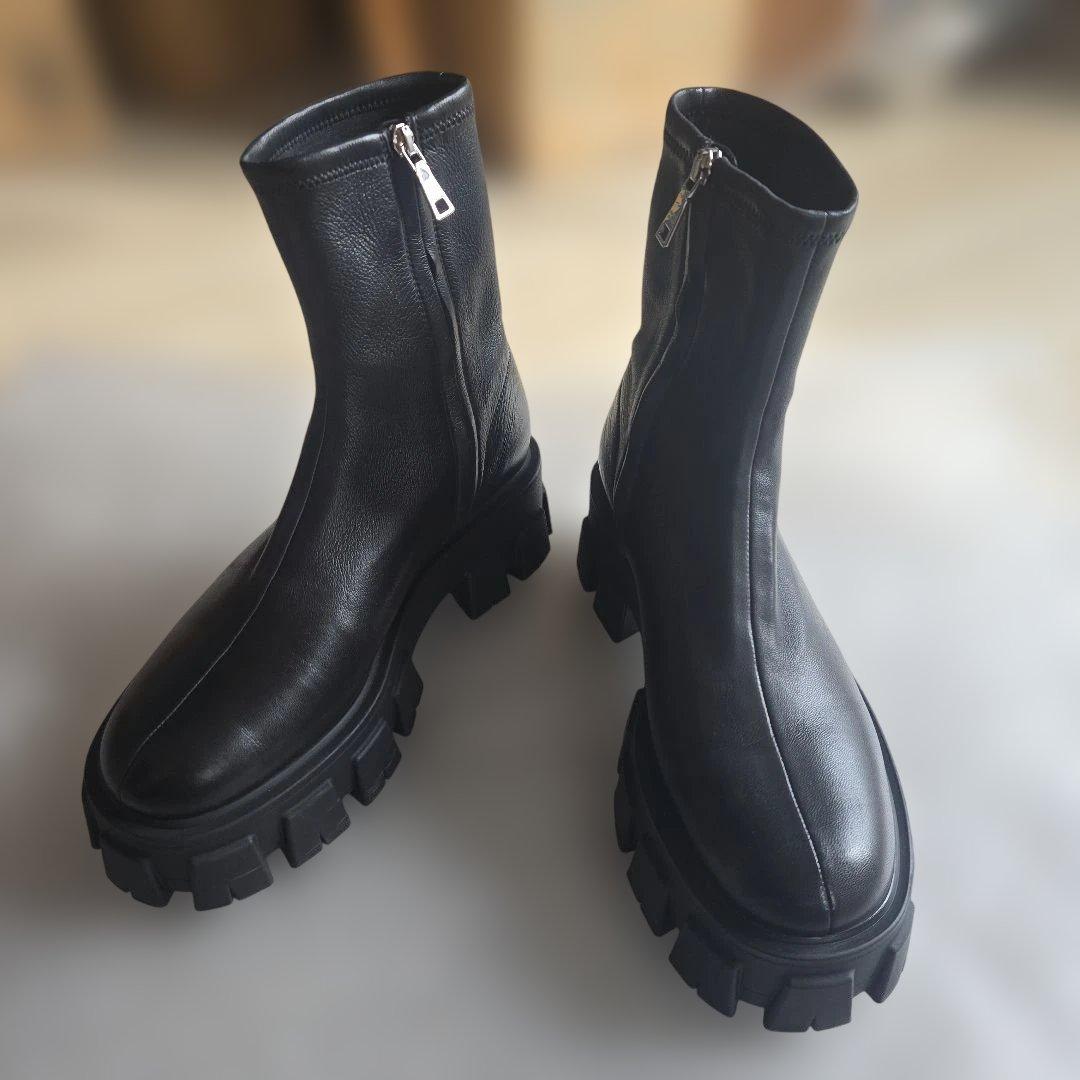 PRADA モノリス ナッパレザーブーツ サイドジップ 40