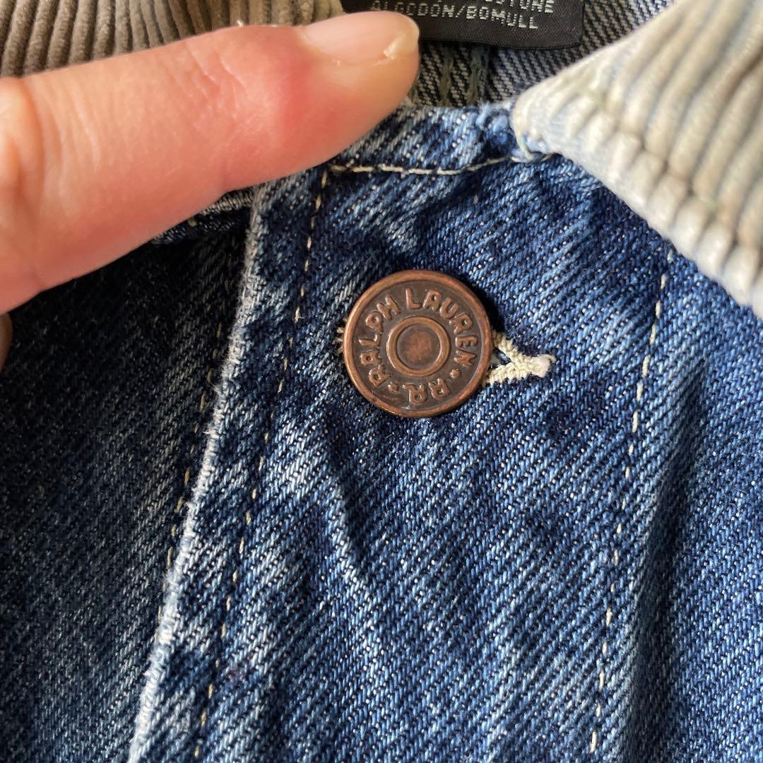 ダブルアールエル　デニムジャケット RRL 90s USA製 襟コーデュロイ M