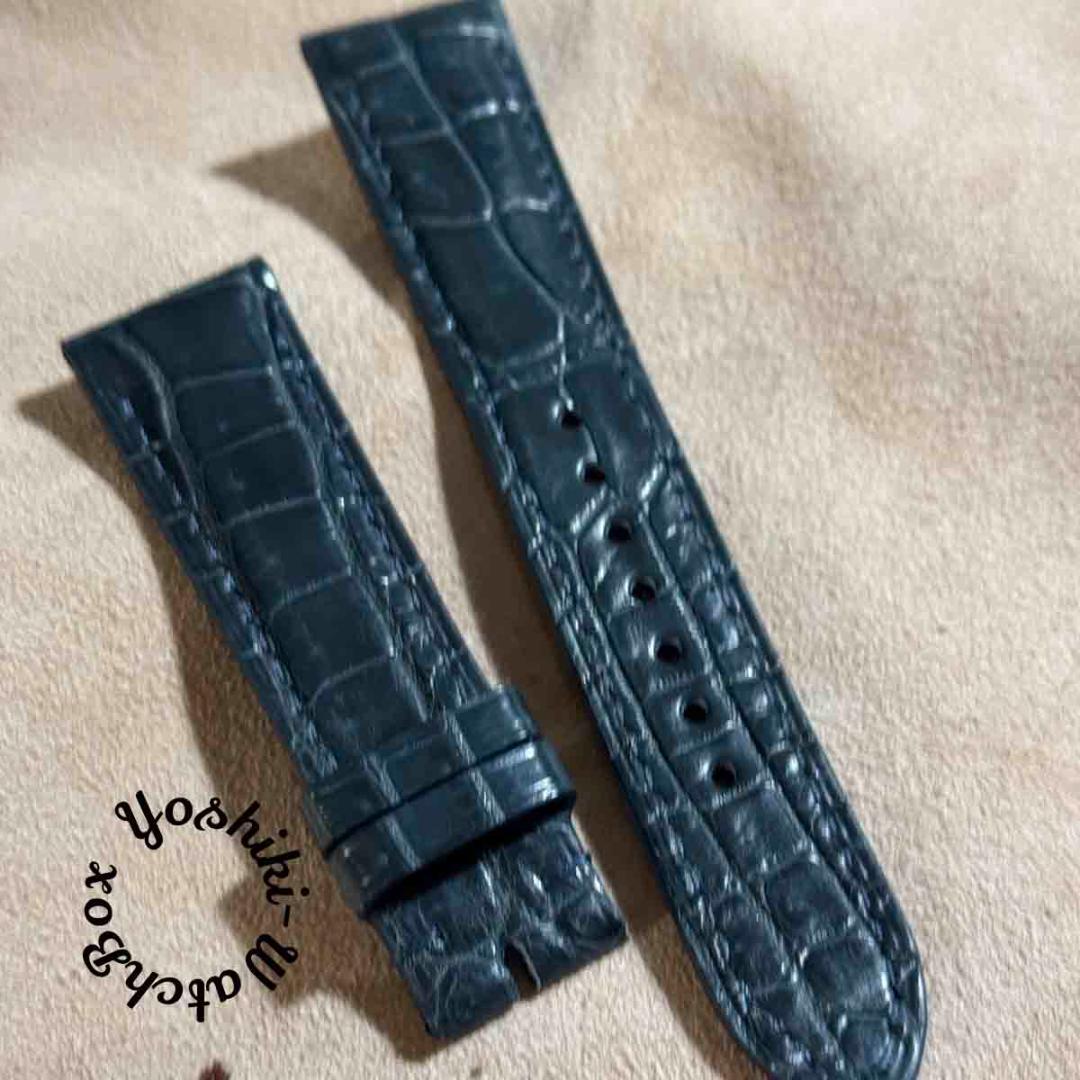 cro-1821 クロコダイル 腕時計ベルト ブルーグレー ラグ幅21mm