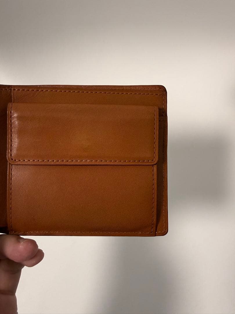 【土屋鞄】コードバン二折財布 ネイビー（小銭入れ 有）