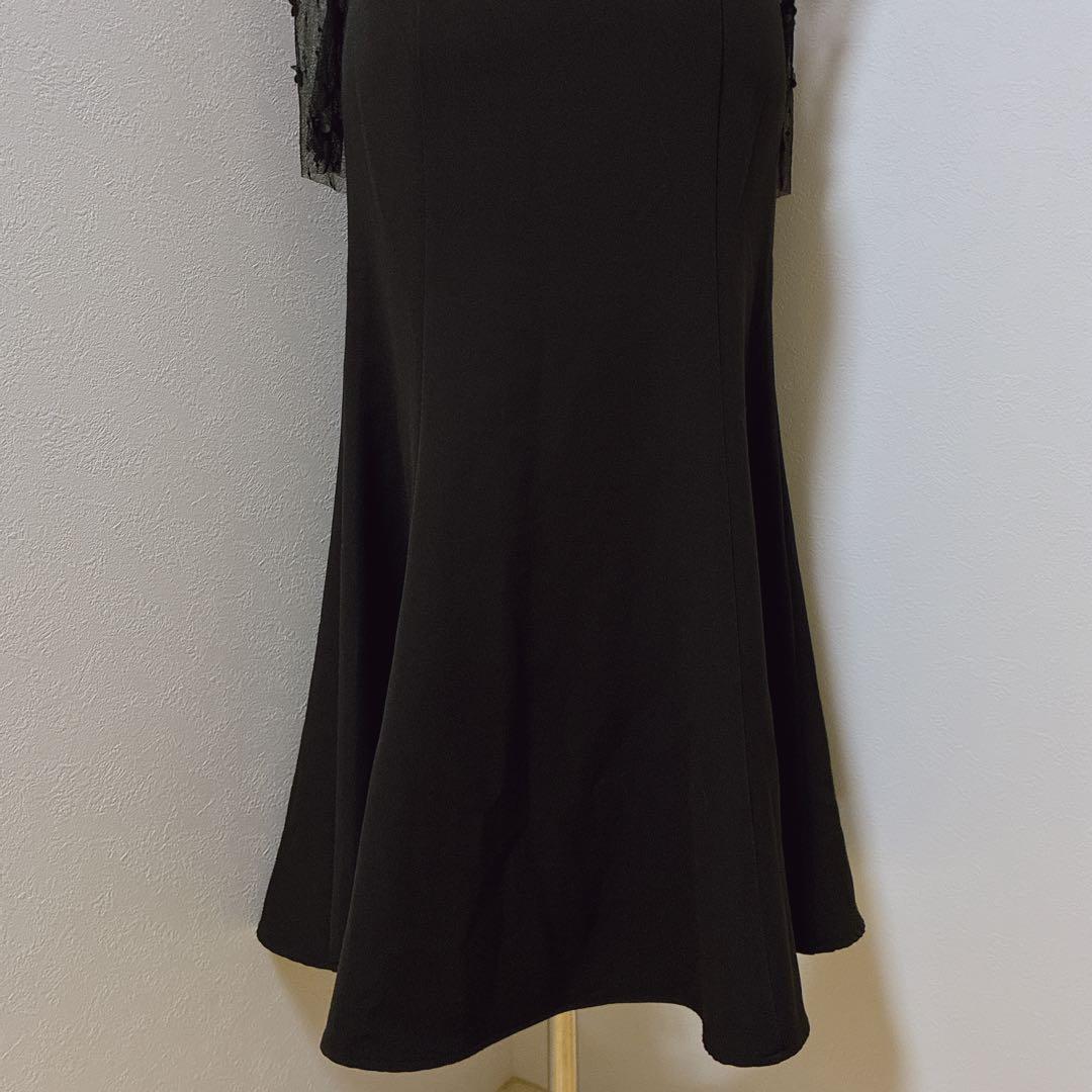 完売品　レジャ　フラワーモチーフアシンメトリーチュールマーメイドワンピースドレス