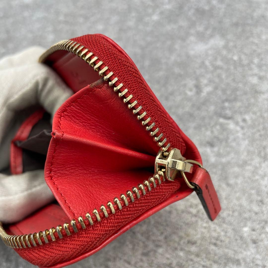 【美品】GUCCI　グッチ　ケース　レザー　赤　レッド　GG総柄
