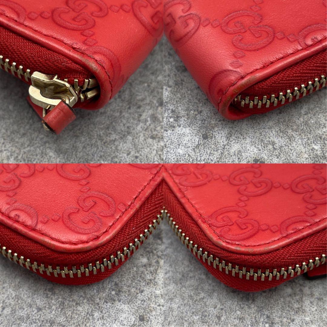 【美品】GUCCI　グッチ　ケース　レザー　赤　レッド　GG総柄