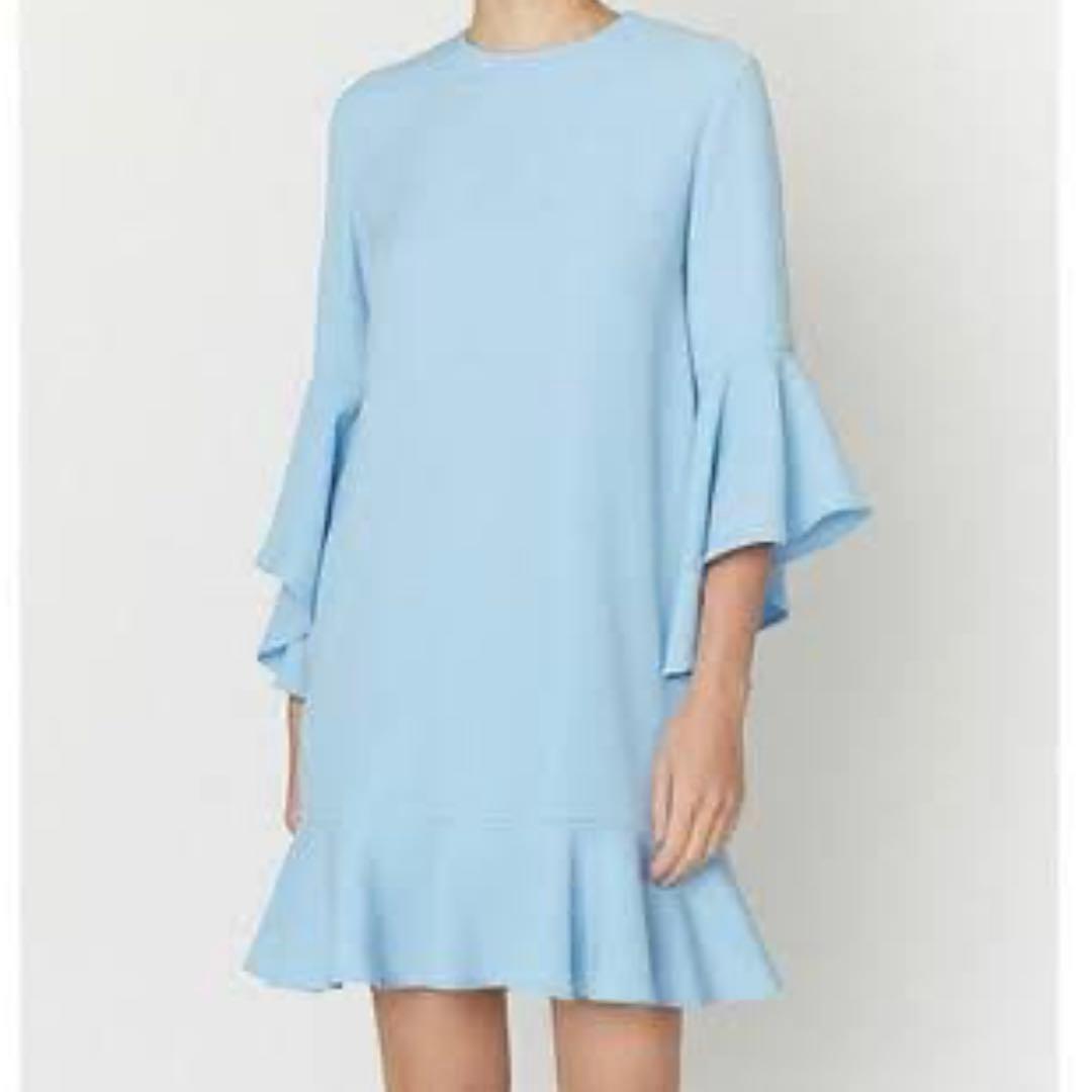 【美品】ヨーコチャン YOKO CHAN フレアスリーブドレス 38 水色