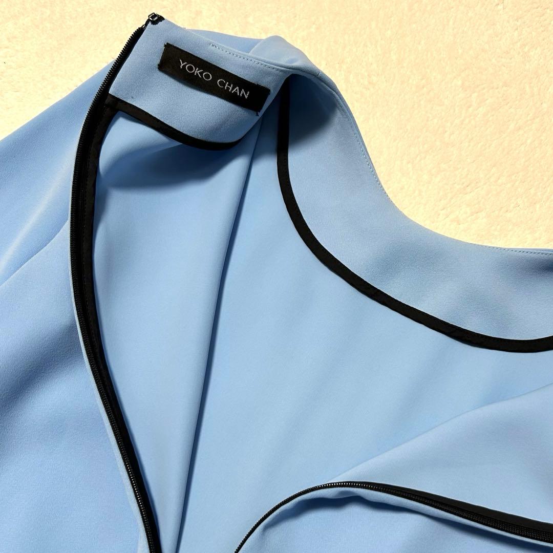 【美品】ヨーコチャン YOKO CHAN フレアスリーブドレス 38 水色