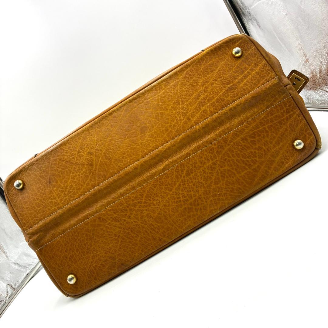 ゴールドファイル 2way ボストンバッグ 大容量 レザー ライトブラウン