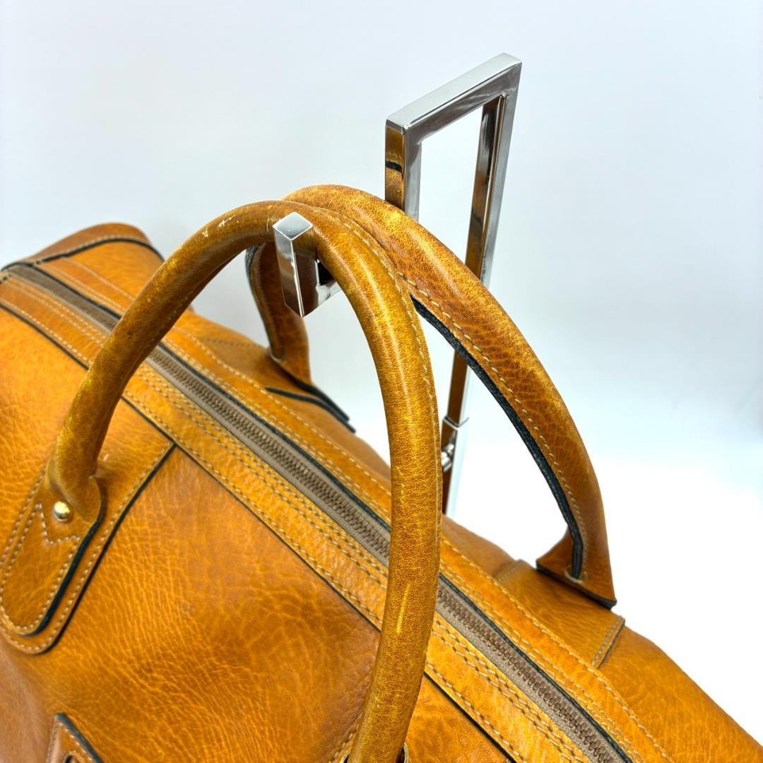 ゴールドファイル 2way ボストンバッグ 大容量 レザー ライトブラウン