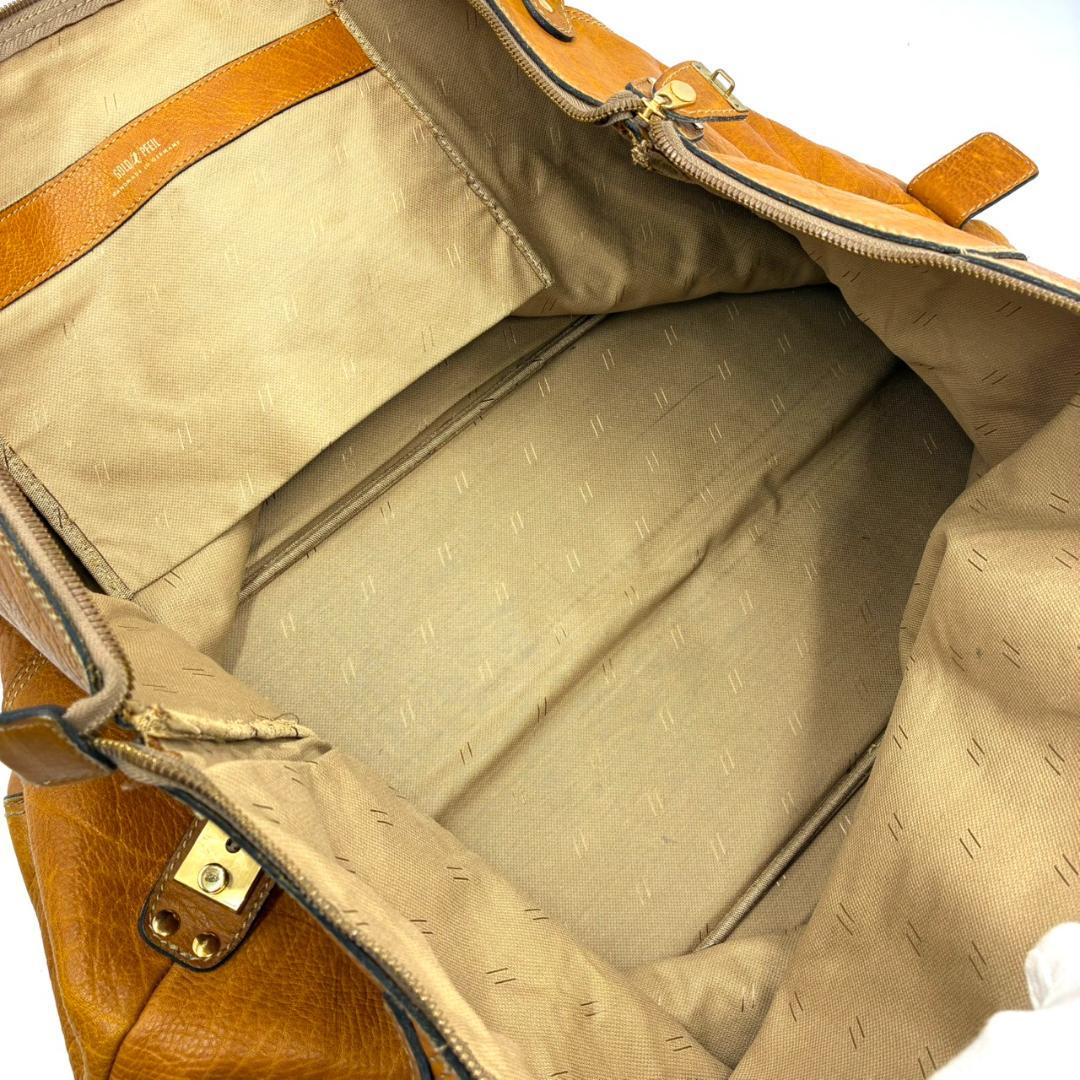 ゴールドファイル 2way ボストンバッグ 大容量 レザー ライトブラウン