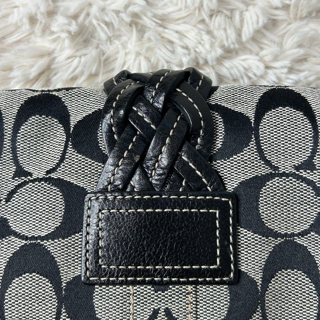 【激レア】コーチ　ソーホー　ワンショルダーバッグ　シグネチャー　黒　ベルト　本革