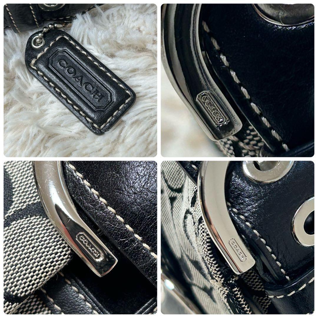 【激レア】コーチ　ソーホー　ワンショルダーバッグ　シグネチャー　黒　ベルト　本革