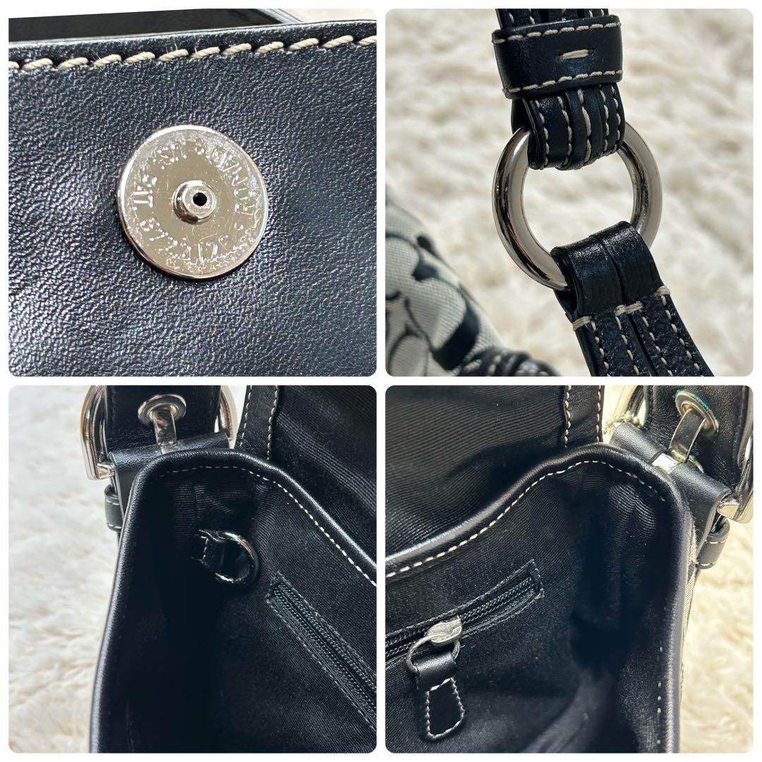 【激レア】コーチ　ソーホー　ワンショルダーバッグ　シグネチャー　黒　ベルト　本革