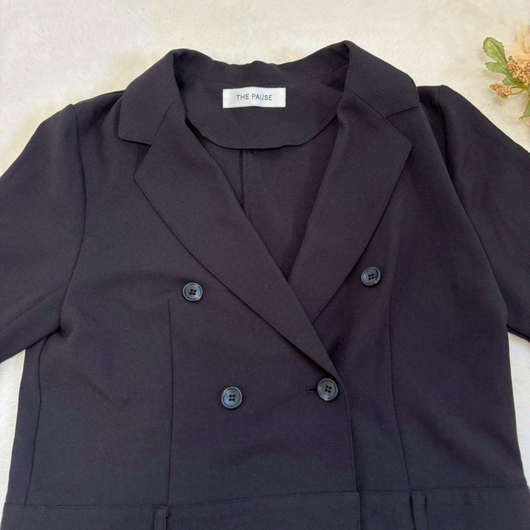 美品 THE PAUSE テーラーカラージャンプスーツ 黒
