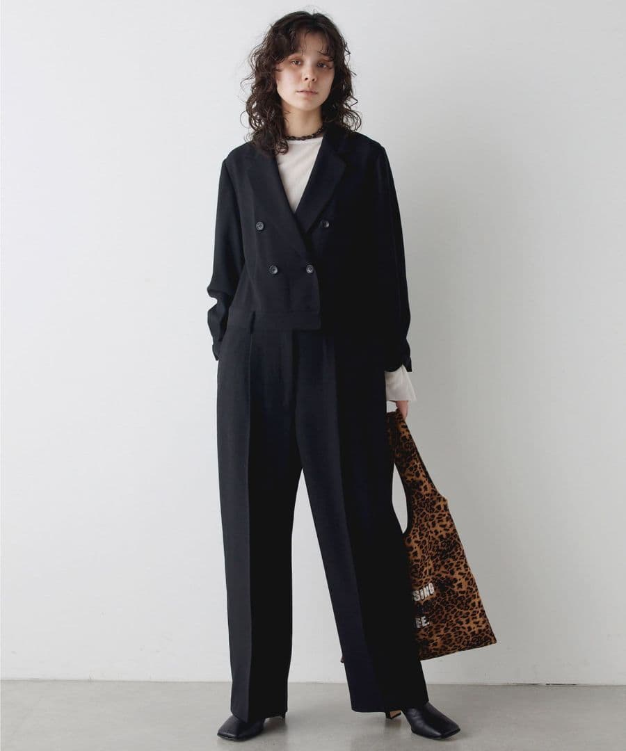 美品 THE PAUSE テーラーカラージャンプスーツ 黒